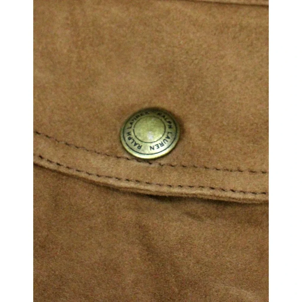 Polo Ralph Lauren Suede Flight Jacket Mens S Brown Full Zip Classic Bomber